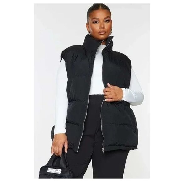 Women's Plus Size Black Puffer Vest UK XXL US (18/20) - Picture 2 of 11